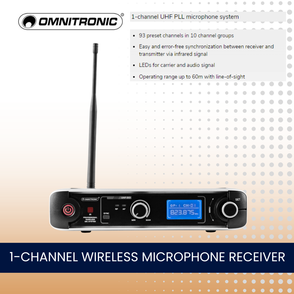 1 Channel Wireless Microphone System With Lapel Microphone