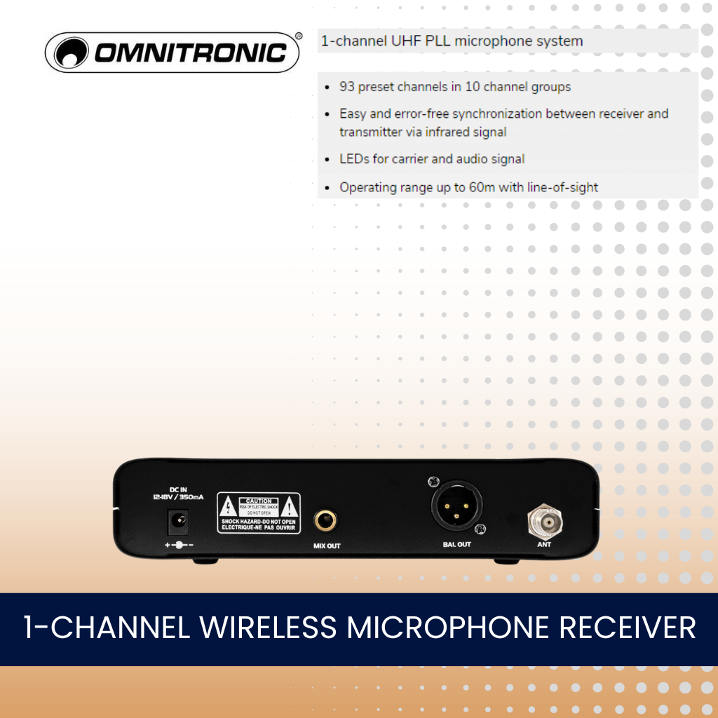 1 Channel Wireless Microphone System With Lapel Microphone