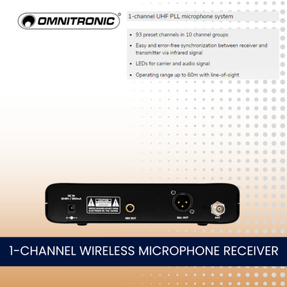 1 Channel Wireless Microphone System With Lapel Microphone