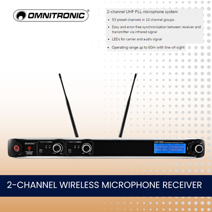 2 Channel Wireless Microphone System With 2 Headset Microphones