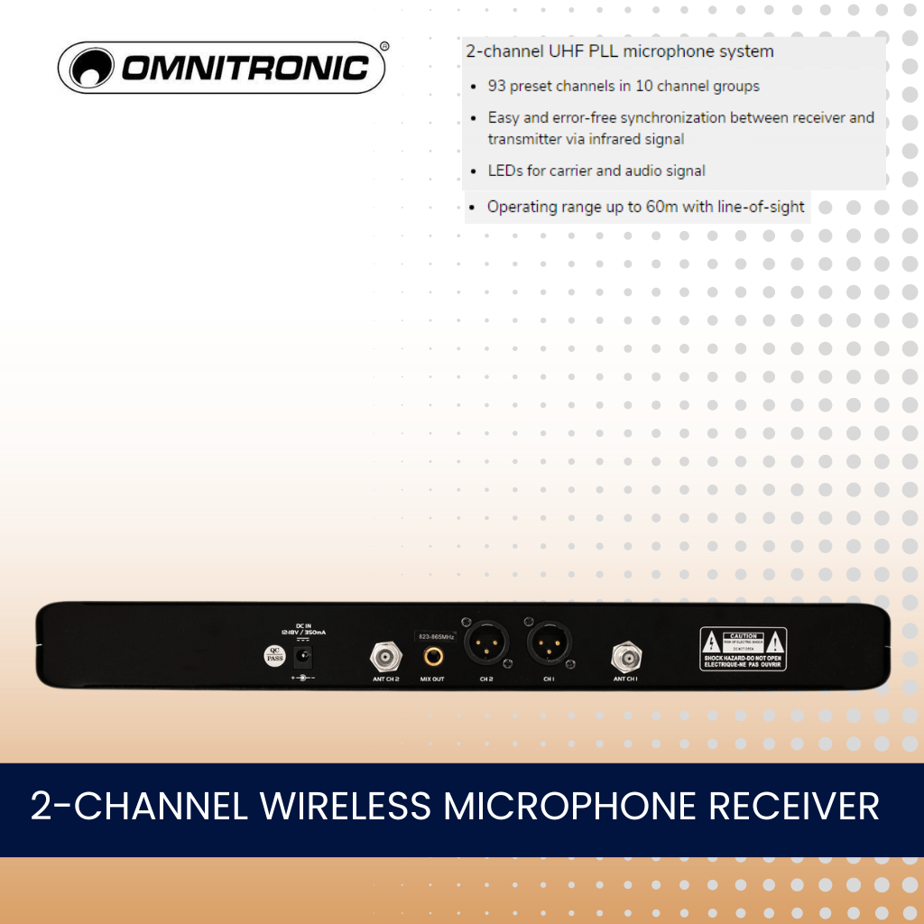 2 Channel Wireless Microphone System With 2 Headset Microphones