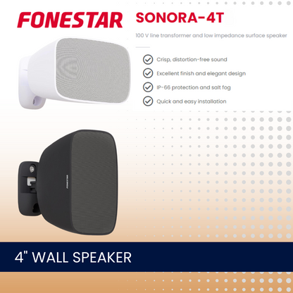 2-Zone Amplifier Wall Speaker Package Up To 4 Speakers Background Music System