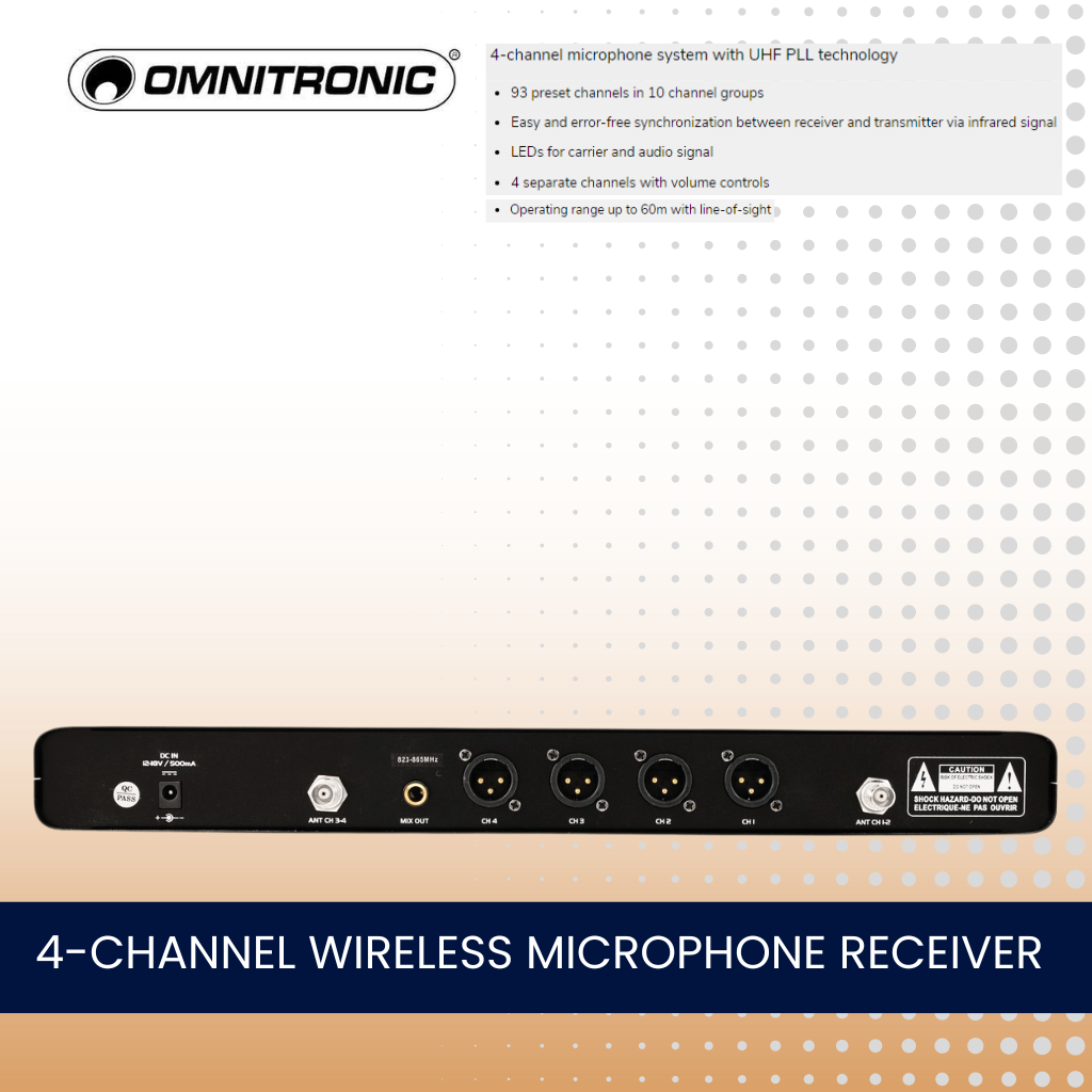 4 Channel Wireless Microphone System With 2 Handheld & 2 Headset Microphones