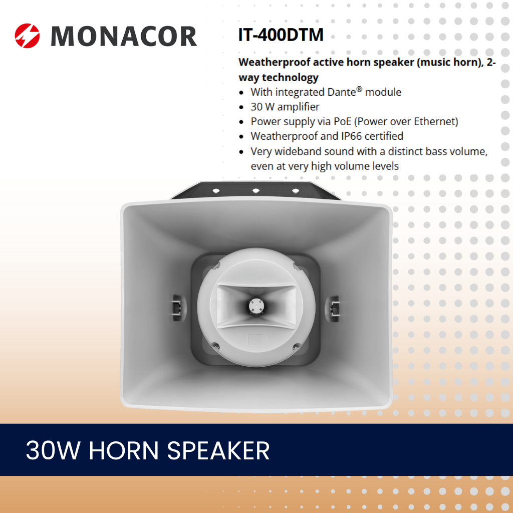 Monacor IT-400DTM 30W DANTE horn speaker