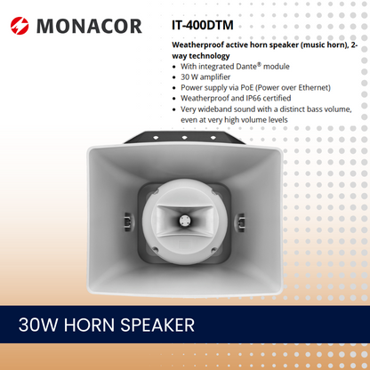 Monacor IT-400DTM 30W DANTE horn speaker