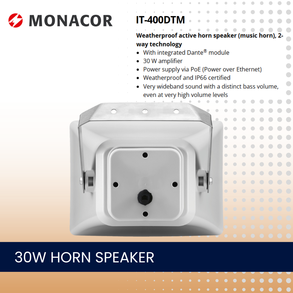 Monacor IT-400DTM 30W DANTE horn speaker