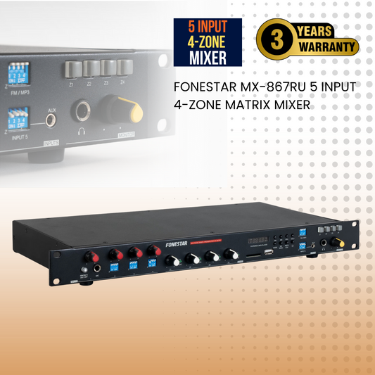 Fonestar MX-867RU 5 input 4-zone matrix mixer