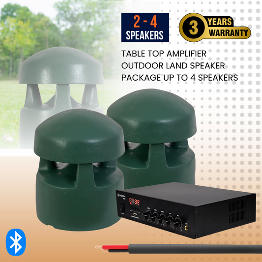 Table Top Amplifier Outdoor Land Speaker Package Up To 4 Speakers Background Music System