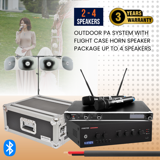 Outdoor PA System With Flight Case Horn Speaker Package Up To 4 Speakers