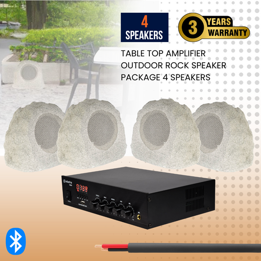 Table Top Amplifier Outdoor Rock Speaker Package 4 Speakers Background Music System