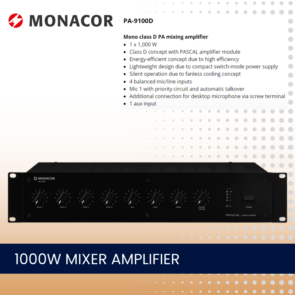 Rack Mount Amplifier Compact Column Speaker Package Up To 40 Speakers Background Music System