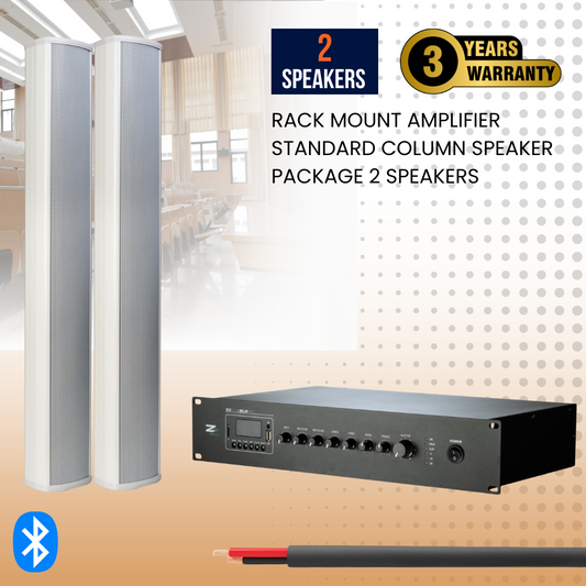 Rack Mount Amplifier Standard Column Speaker Package 2 Speakers Background Music System