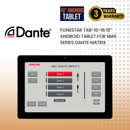 Fonestar TAB-10-16 10" Android tablet for NMX series DANTE matrix