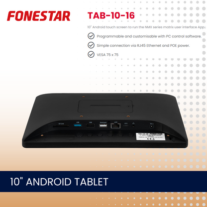 Fonestar TAB-10-16 10" Android tablet for NMX series DANTE matrix