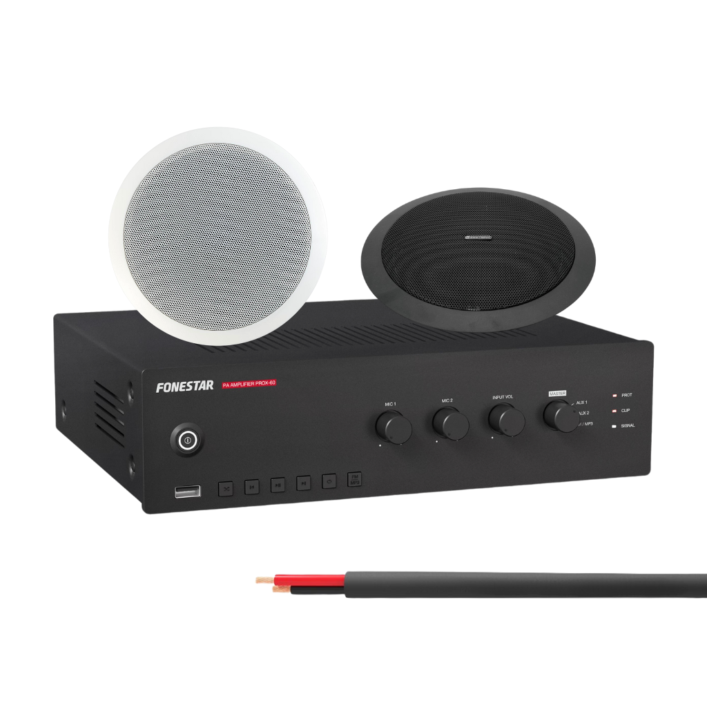 Table Top Amplifier Ceiling Speaker Package Up To 8 Speakers Background Music System