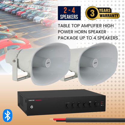 Table Top Amplifier High Power Horn Speaker Package Up To 4 Speakers