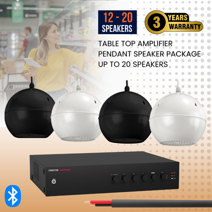 Table Top Amplifier Pendant Speaker Package Up To 20 Speakers Background Music System