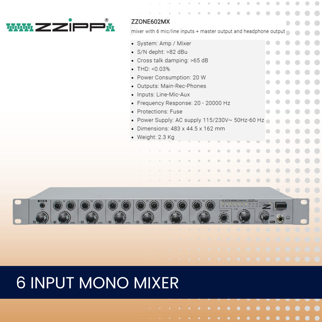 ZZiPP ZZONE602MX 6 input mono mixer