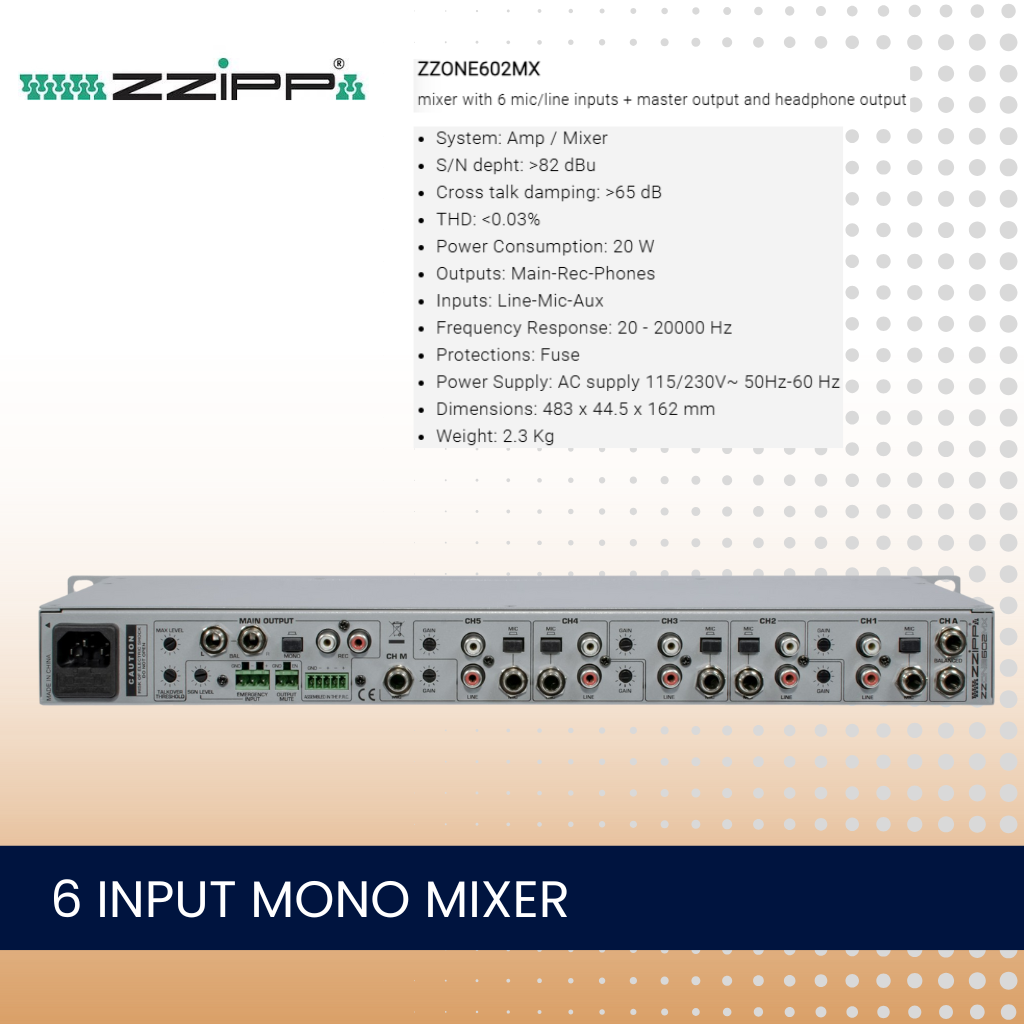 ZZiPP ZZONE602MX 6 input mono mixer