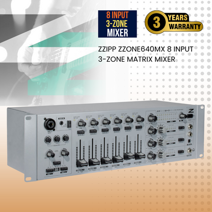 ZZiPP ZZONE640MX 8 input 3-zone matrix mixer